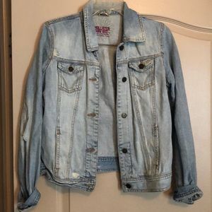 Slightly distressed denim jacket